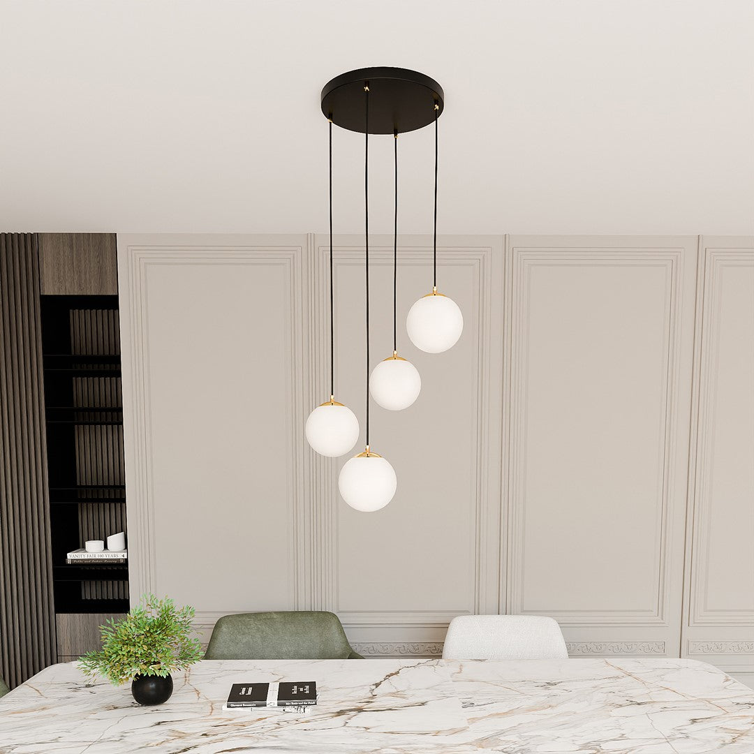 Royal 4 pendant light black