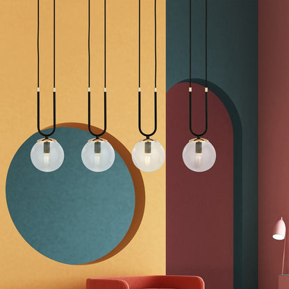 Glam 4 pendant light black/clear