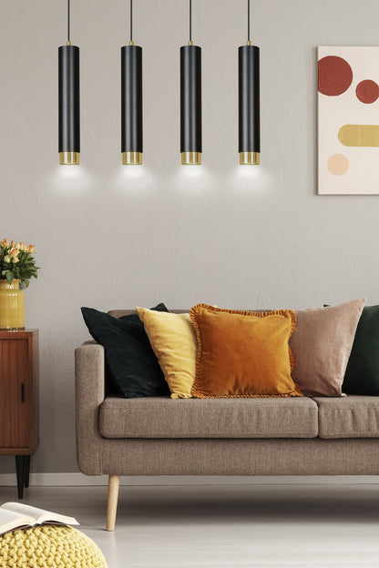 Kibo 4 pendant light black/gold