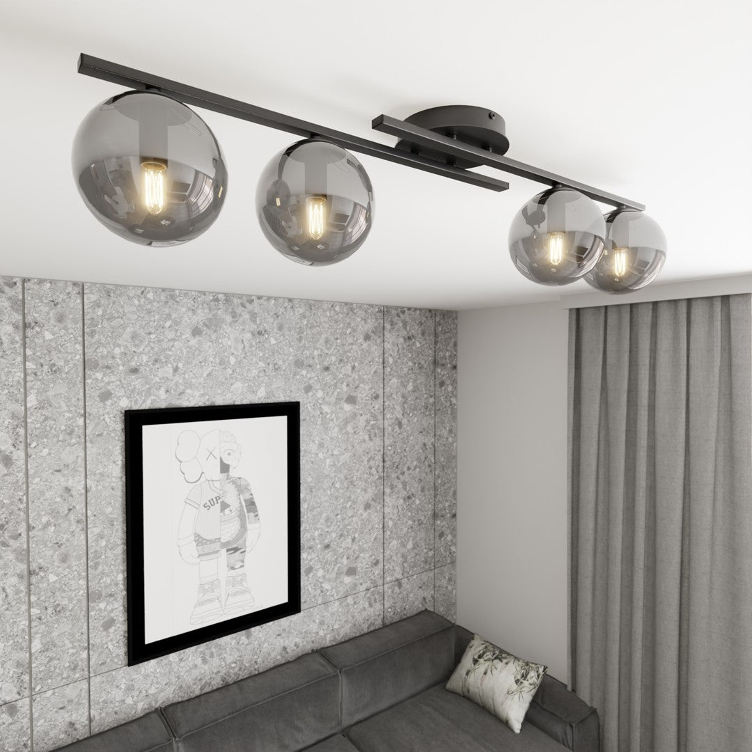 Kairo 4 ceiling lamp black/graphite
