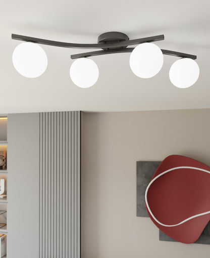 Opus 4 ceiling lamp black/opal
