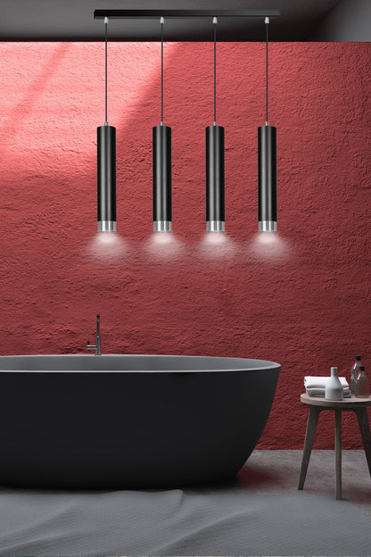 Kibo 4 pendant light black/chrome