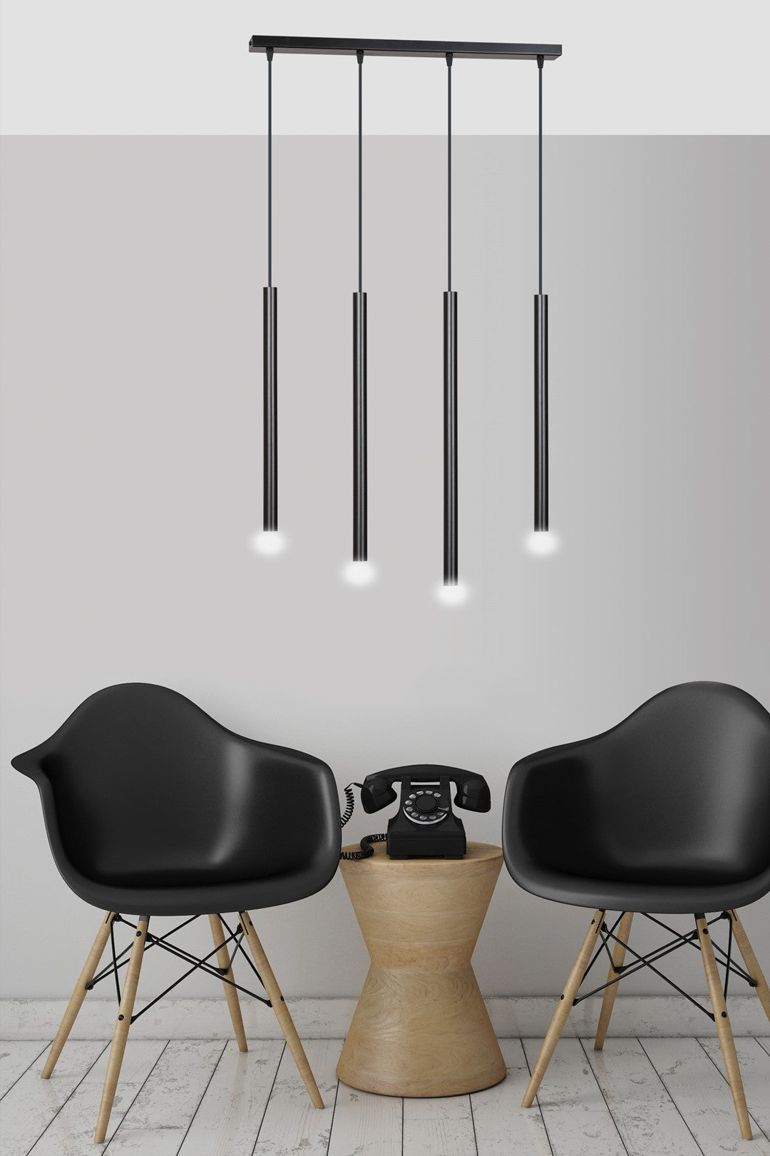 Selter 4 pendant light black