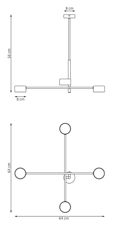 Natsu 4 ceiling lamp black