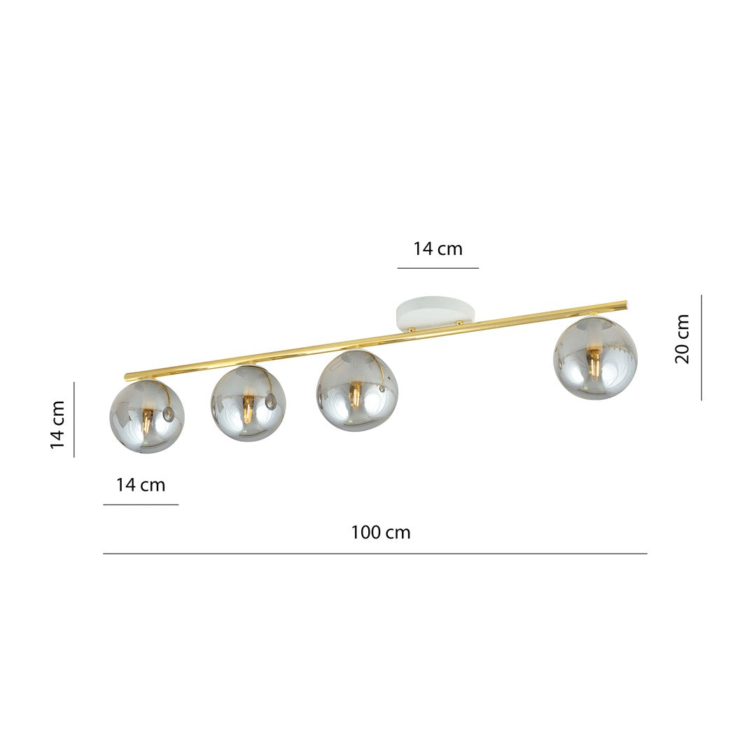 Monza 4 ceiling lamp white/graphite