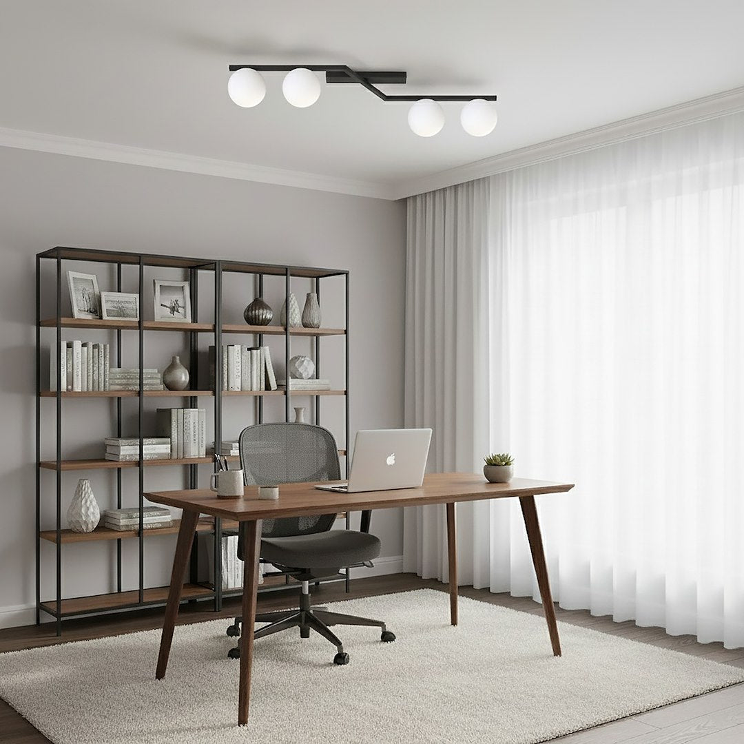 Naton 4 ceiling lamp black/opal