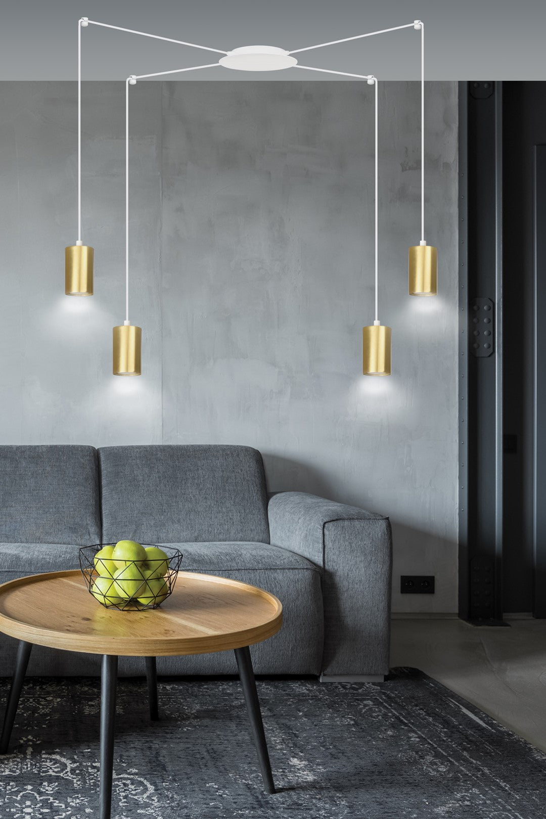 Traker 4 pendant light white/gold