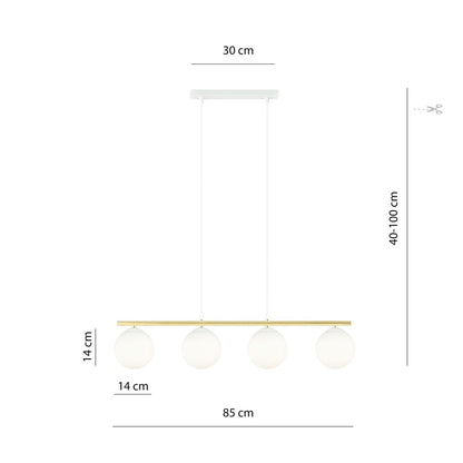 Allora 4 pendant light white/opal