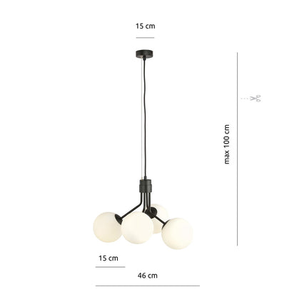 Nova 4 pendant light black/opal