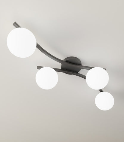 Opus 4 ceiling lamp black/opal