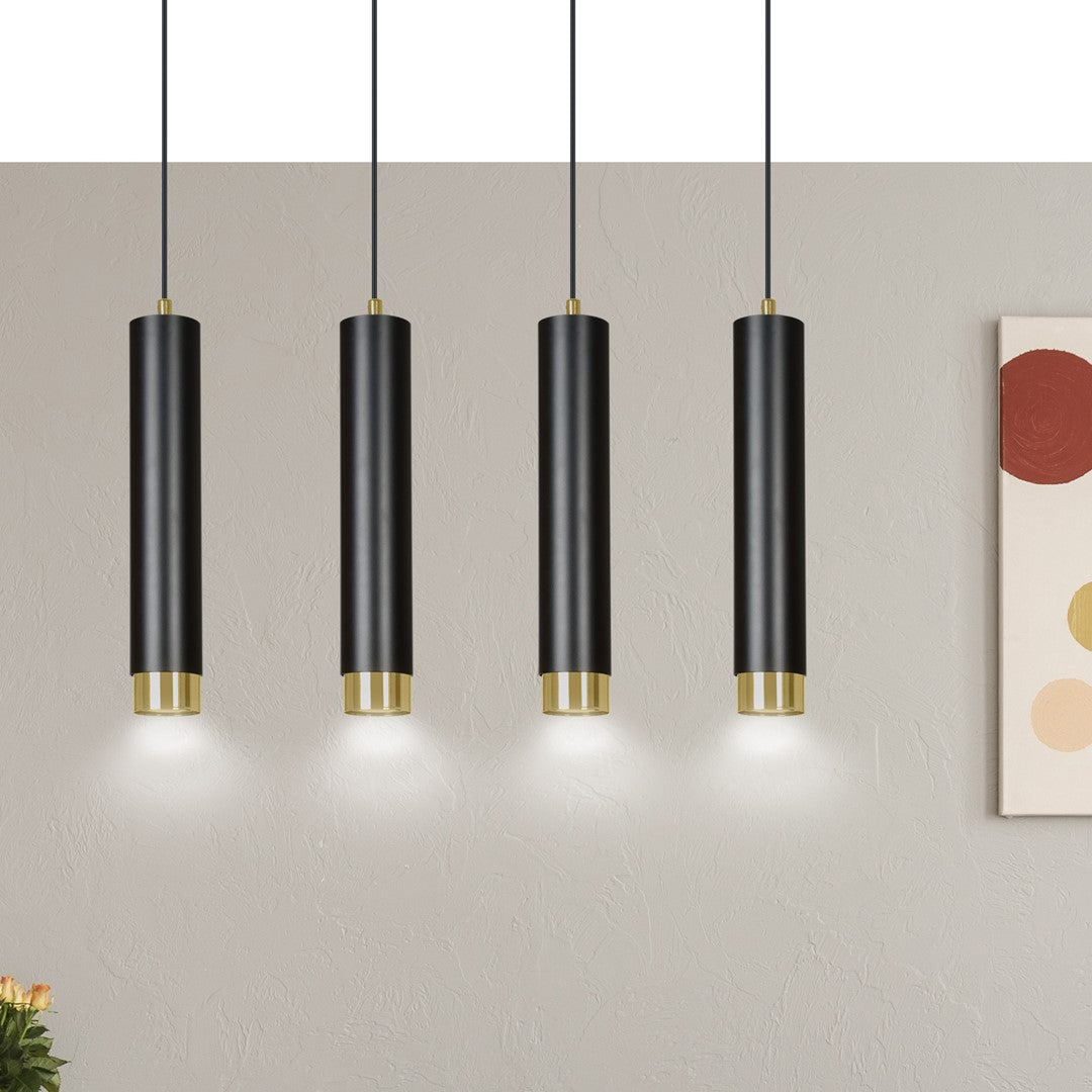 Kibo 4 pendant light black/gold