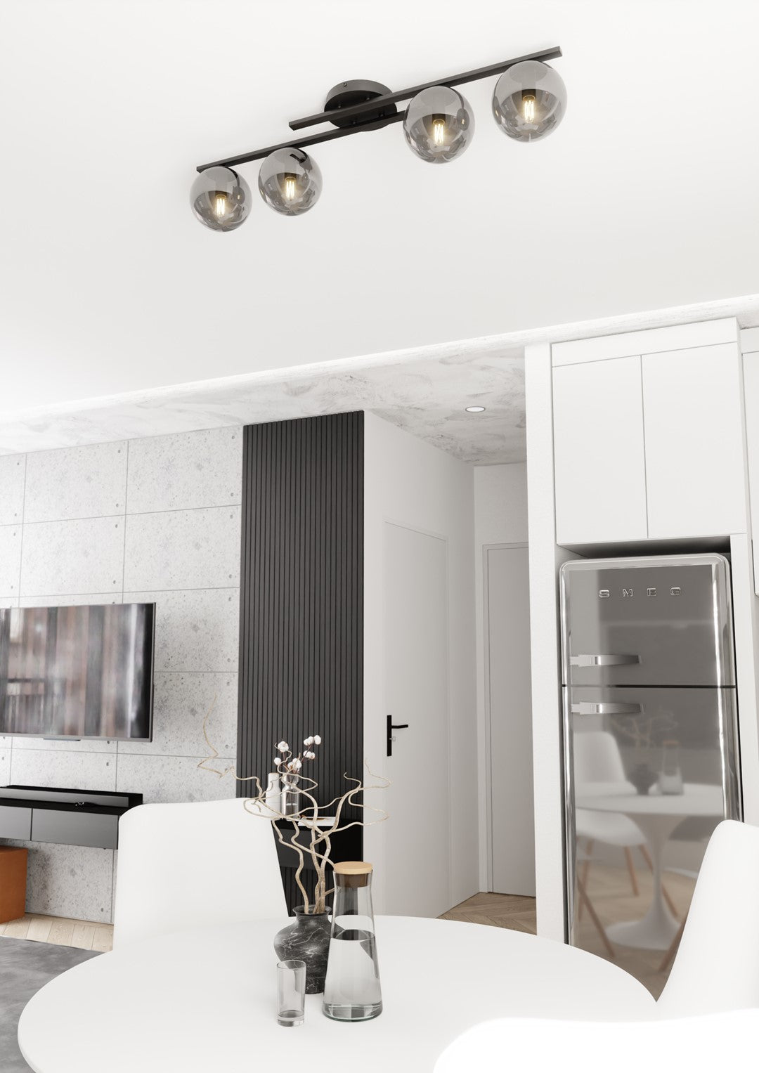 Kairo 4 ceiling lamp black/graphite
