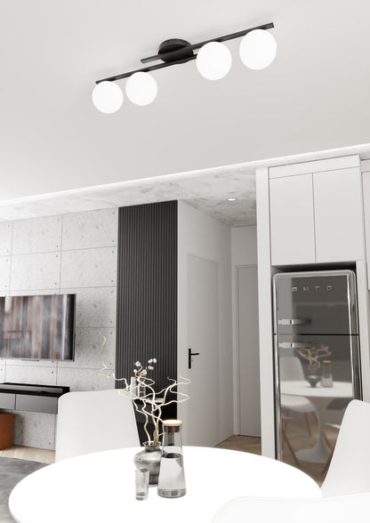 Kairo 4 ceiling lamp black/opal