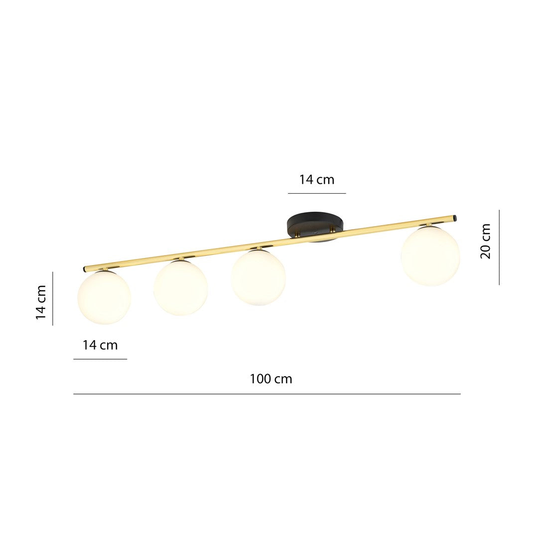 Monza 4 ceiling lamp black/opal