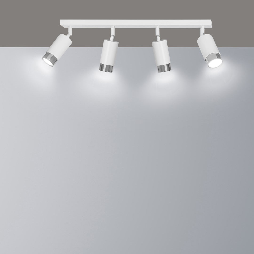 Hiro 4 ceiling spotlight white/chrome