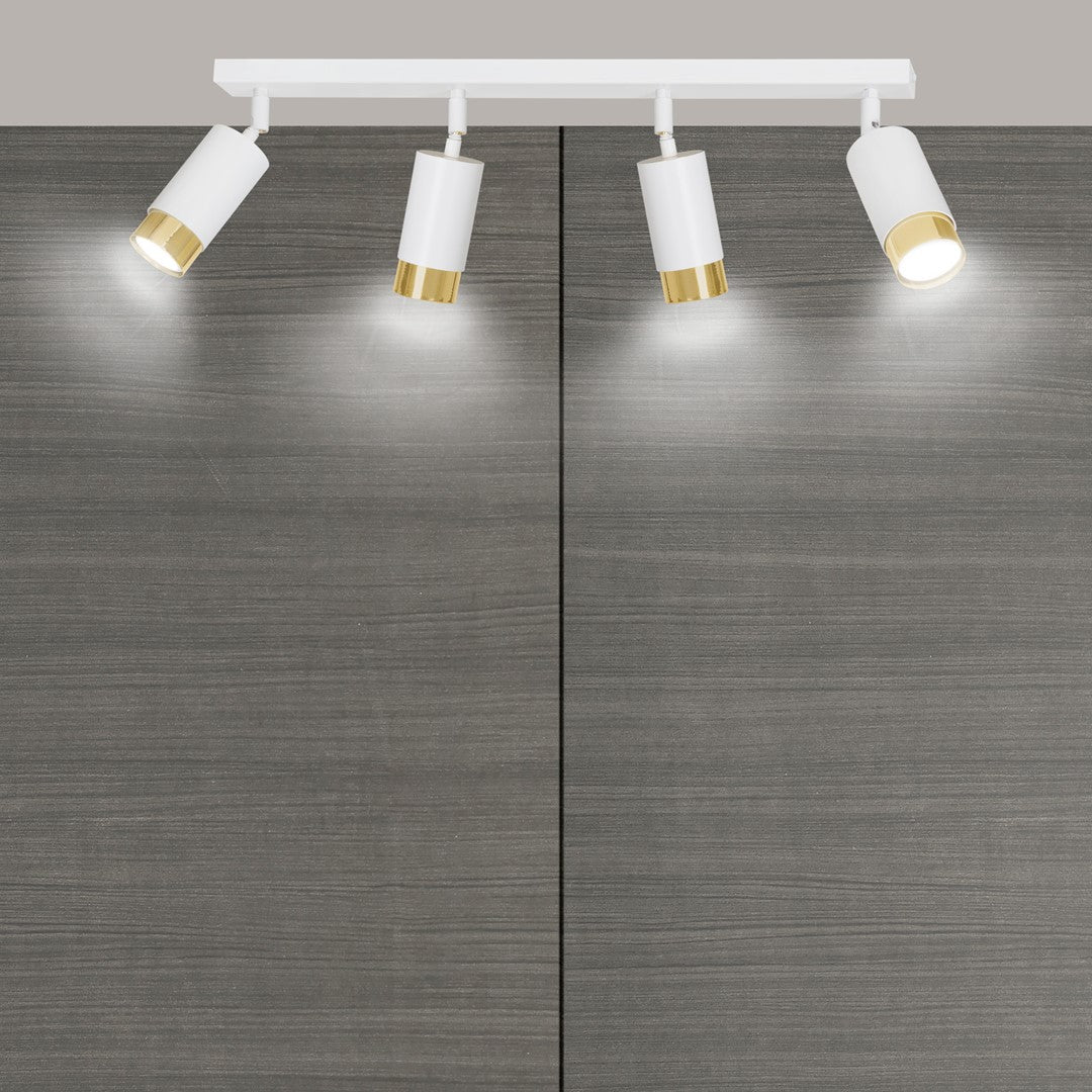 Hiro 4 ceiling spotlight white/gold