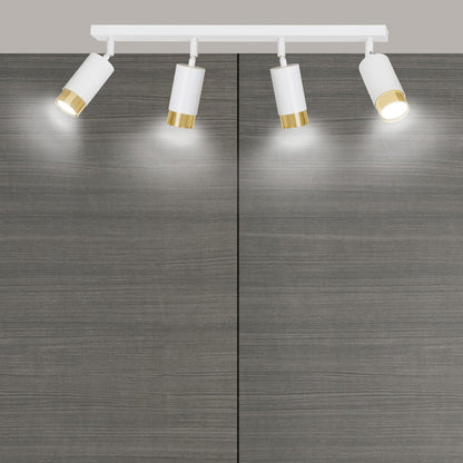 Hiro 4 ceiling spotlight white/gold