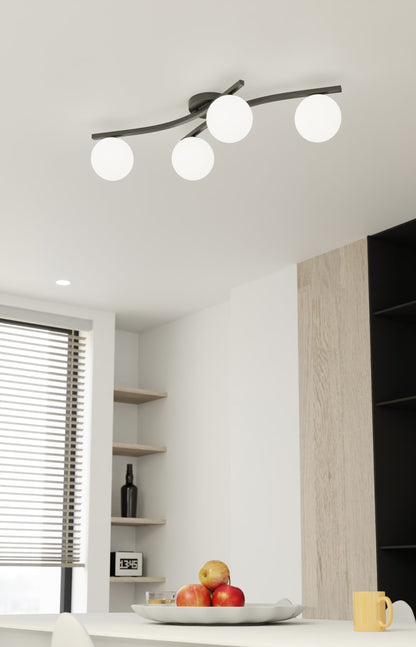 Opus 4 ceiling lamp black/opal