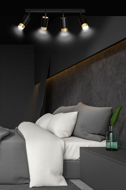 Hiro 4 ceiling spotlight black/gold