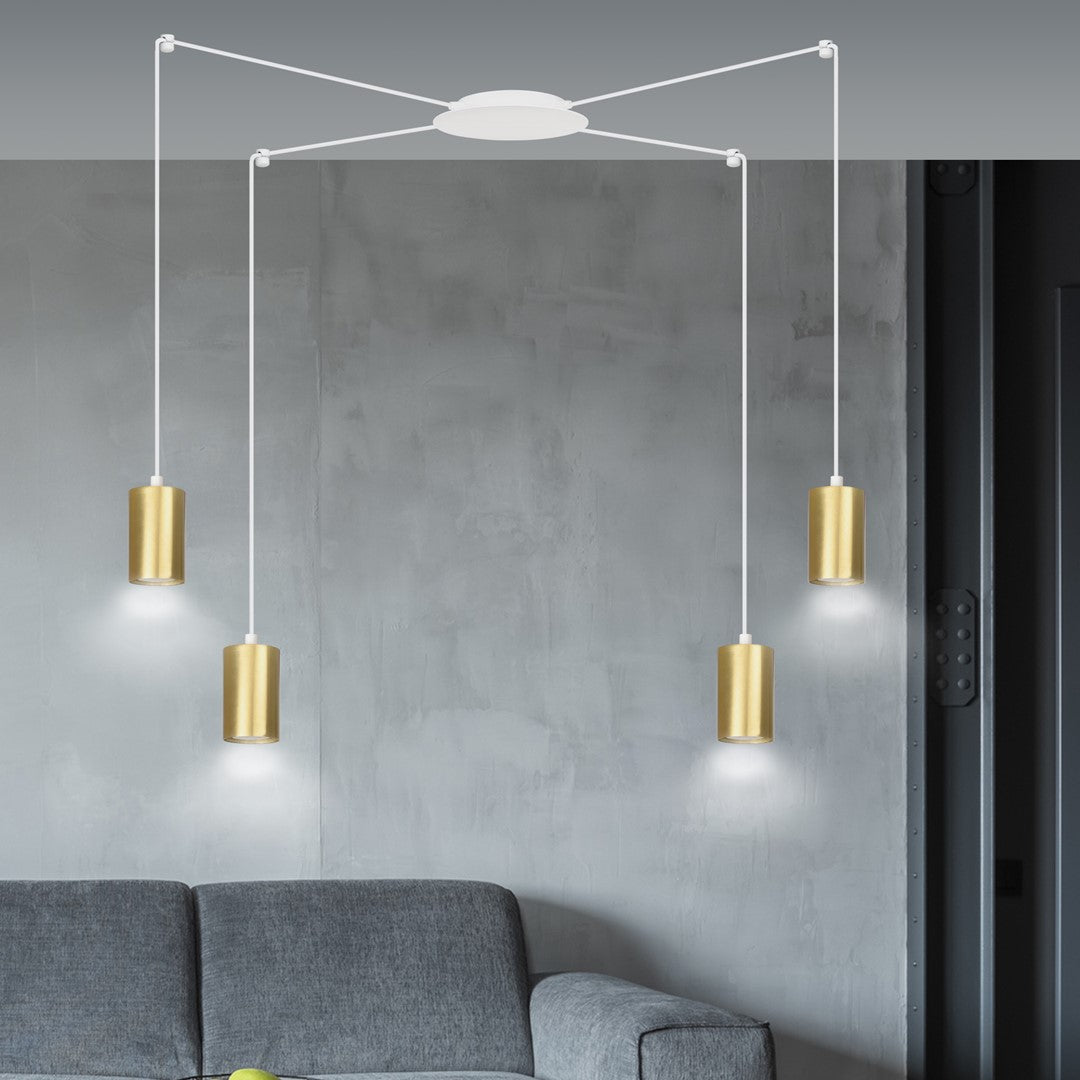Traker 4 pendant light white/gold