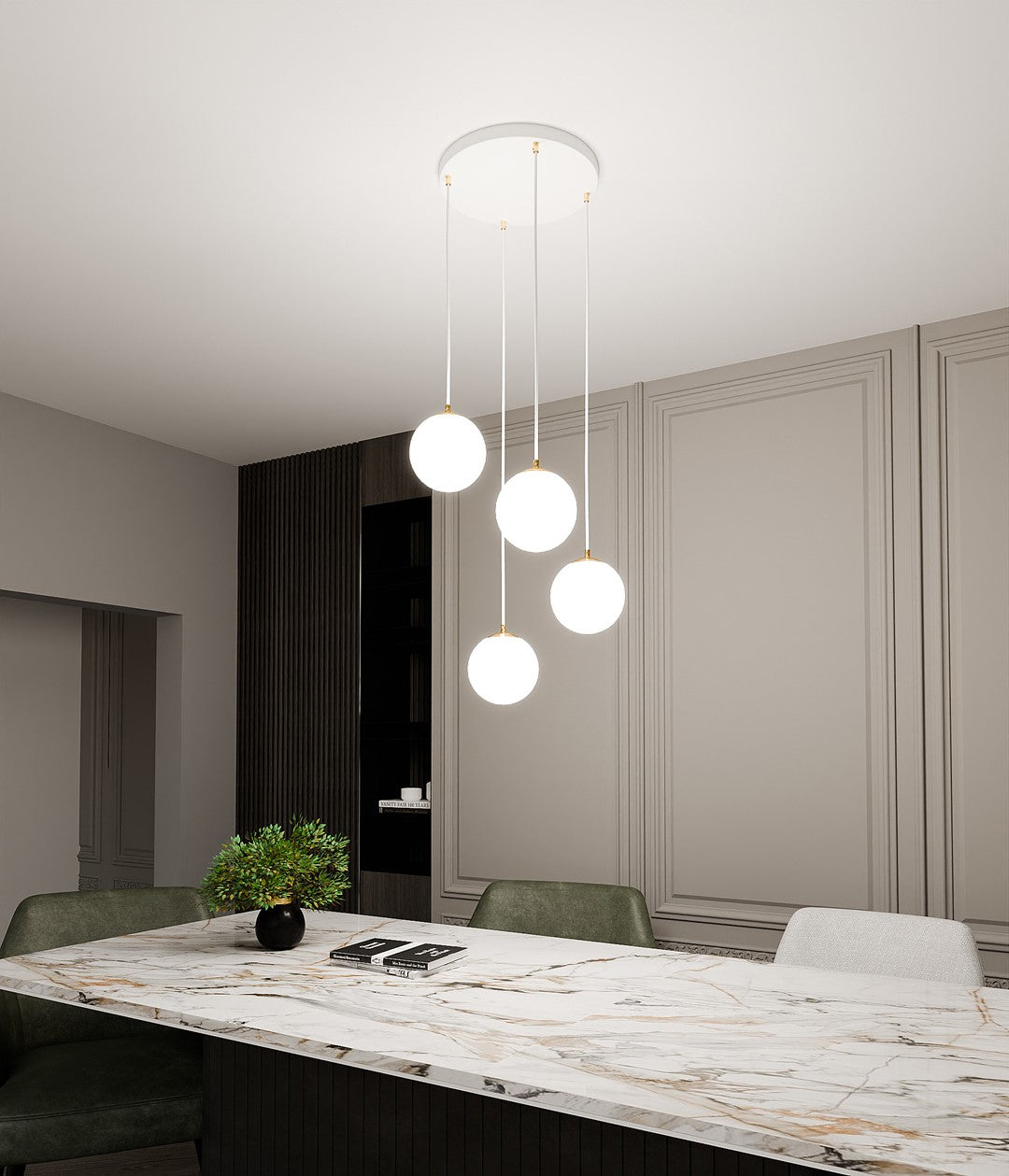 Royal 4 pendant light white