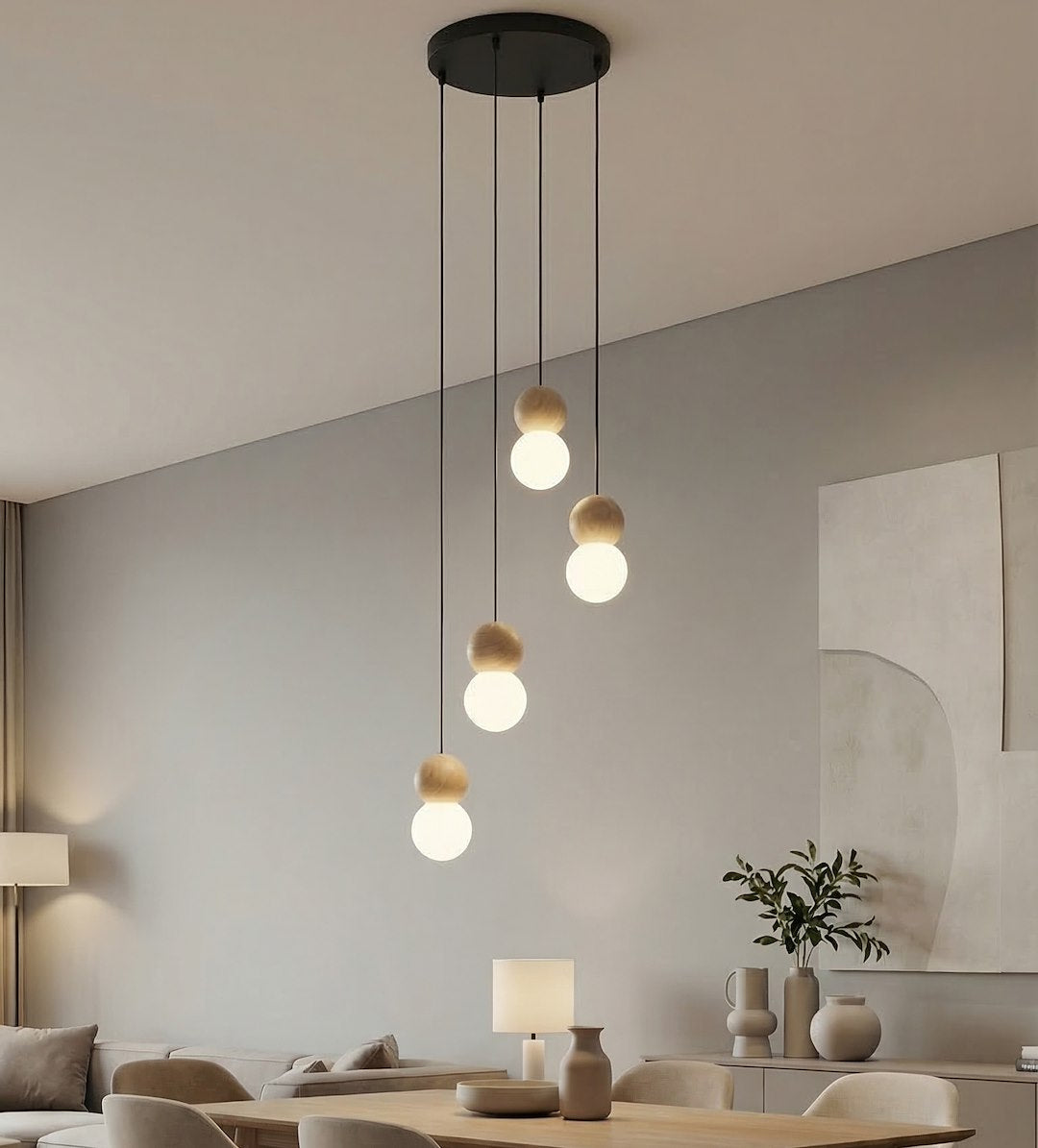 Loop 4 pendant light black