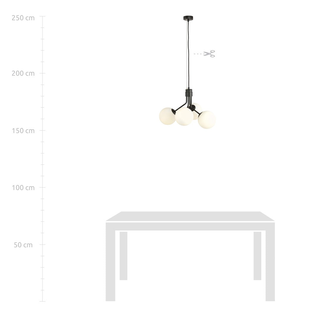 Nova 4 pendant light black/opal
