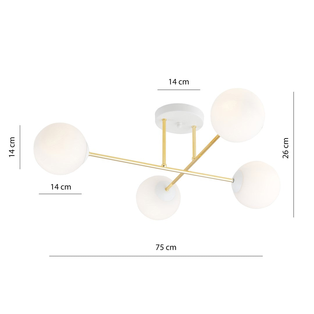 Magnum 4 ceiling lamp white/opal