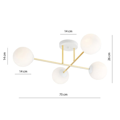 Magnum 4 ceiling lamp white/opal