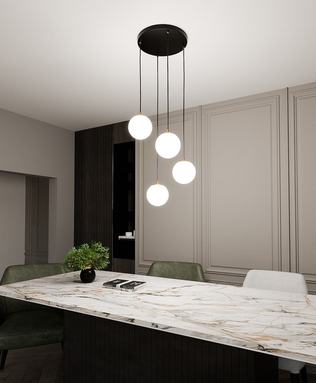 Royal 4 pendant light black