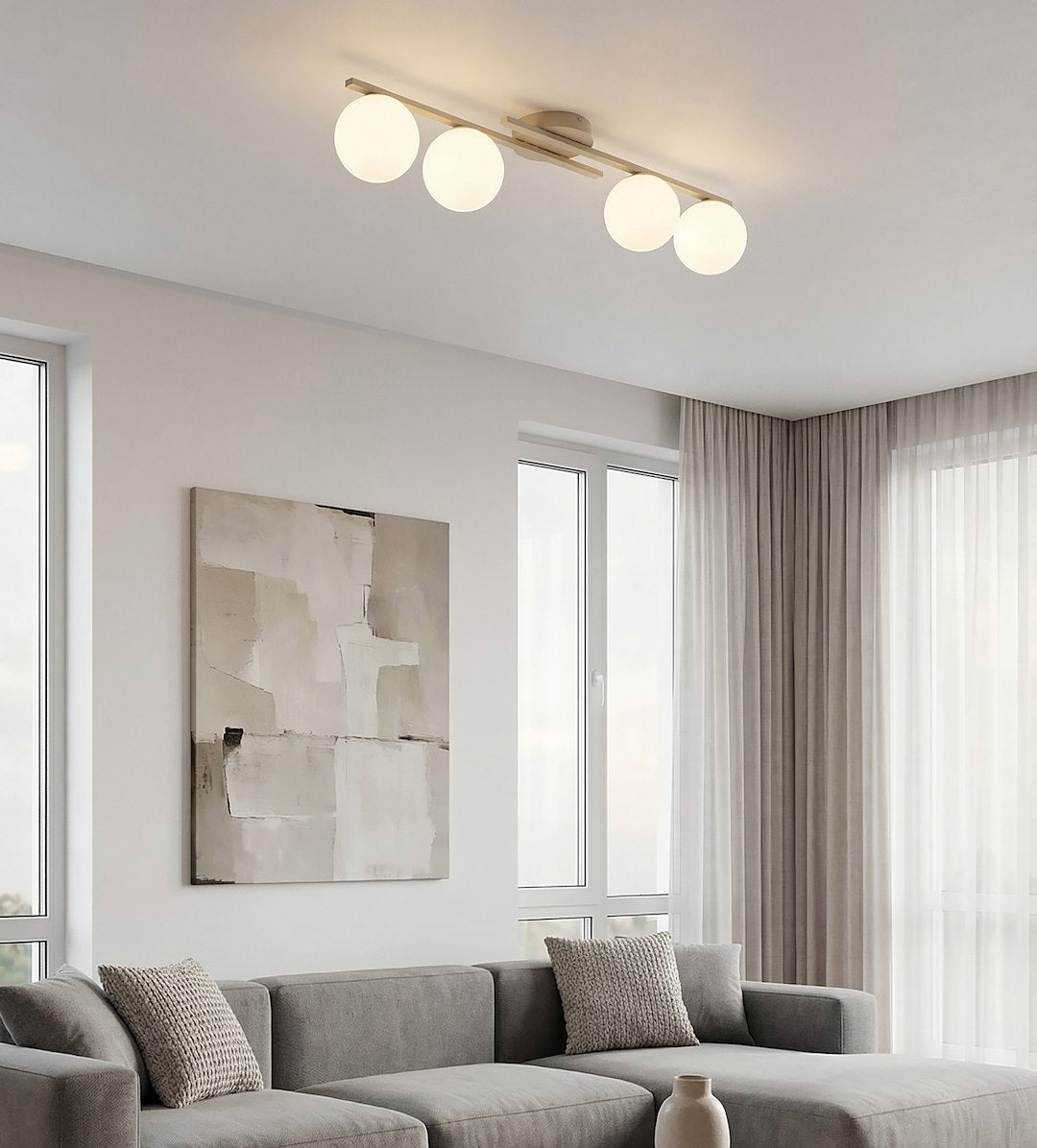 Kairo 4 ceiling lamp mocha/opal