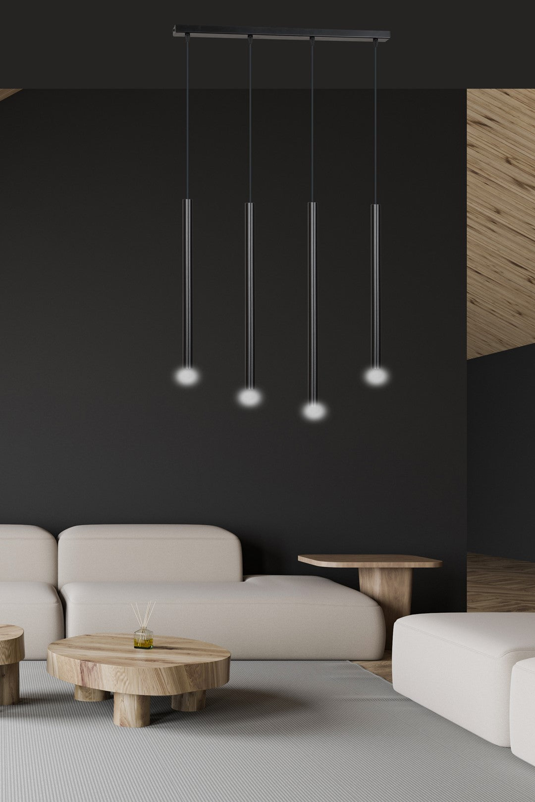 Selter 4 pendant light black