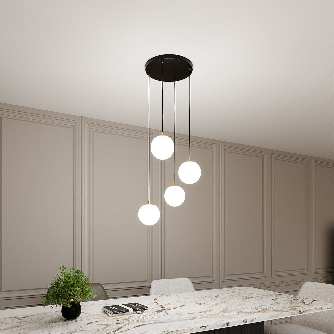 Royal 4 pendant light black