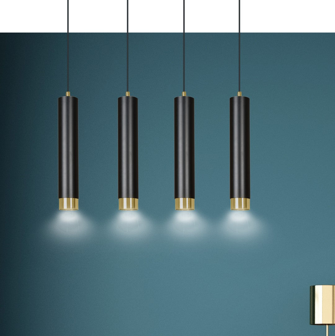 Kibo 4 pendant light black/gold