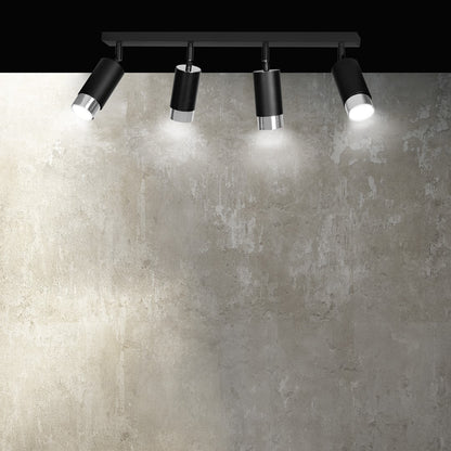 Hiro 4 ceiling spotlight black/chrome