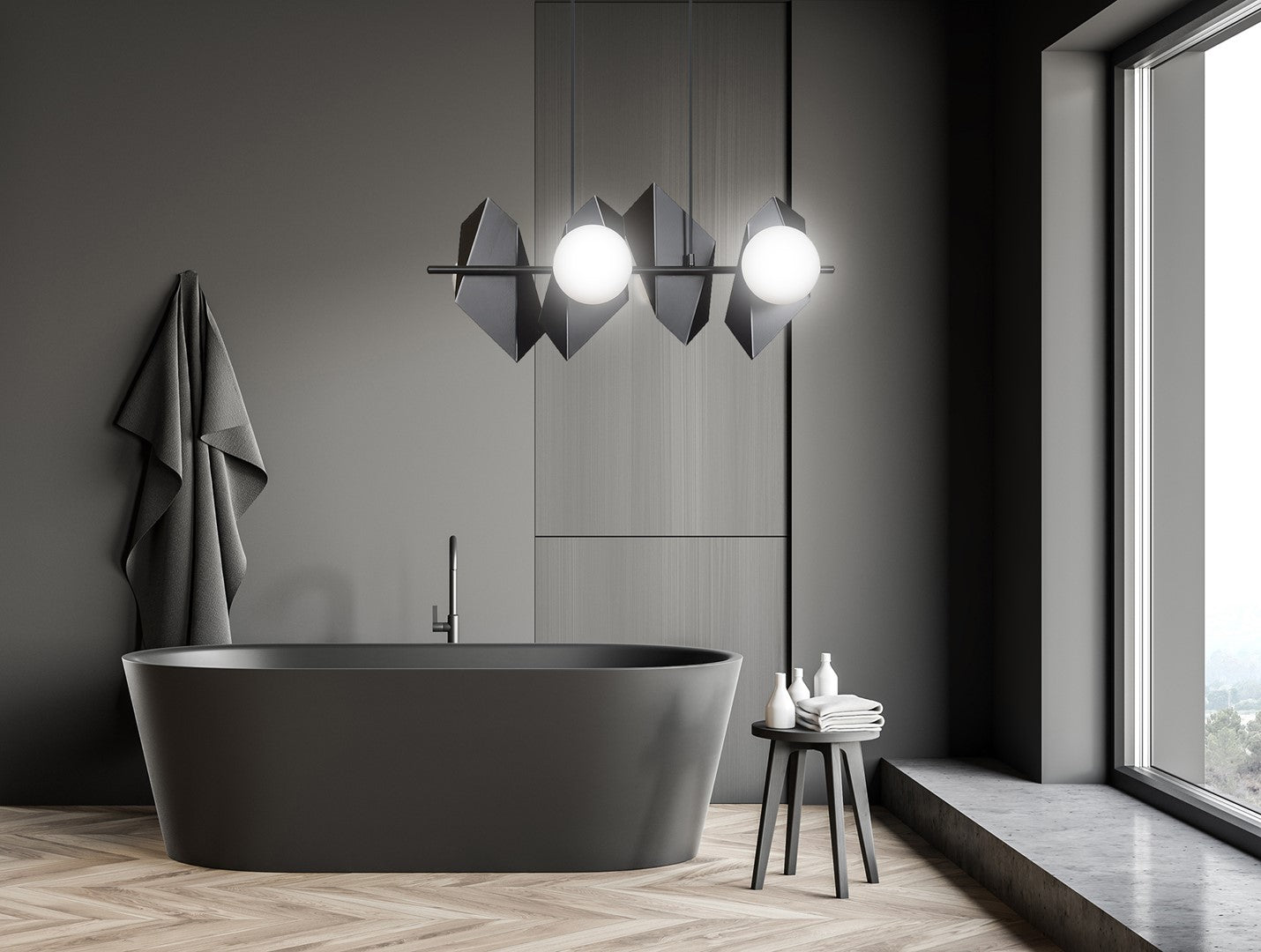 Drifton 4 pendant light black/white