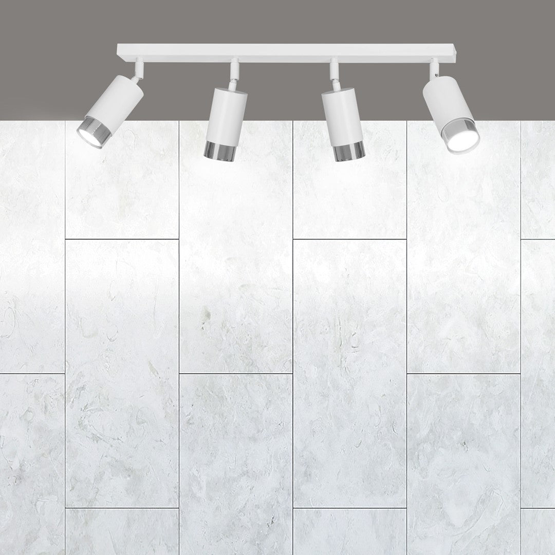 Hiro 4 ceiling spotlight white/chrome