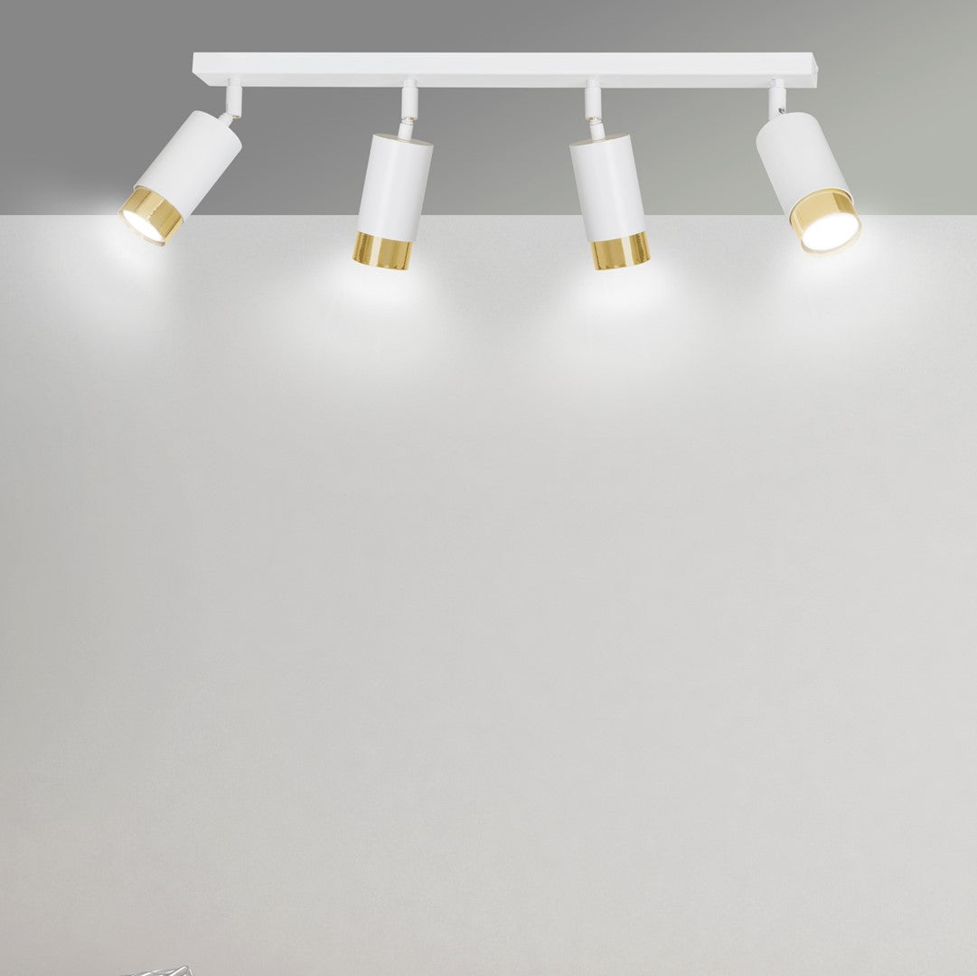 Hiro 4 ceiling spotlight white/gold