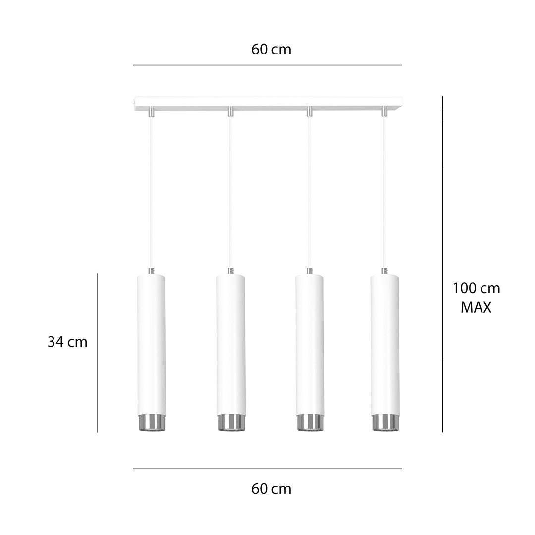 Kibo 4 pendant light white/chrome