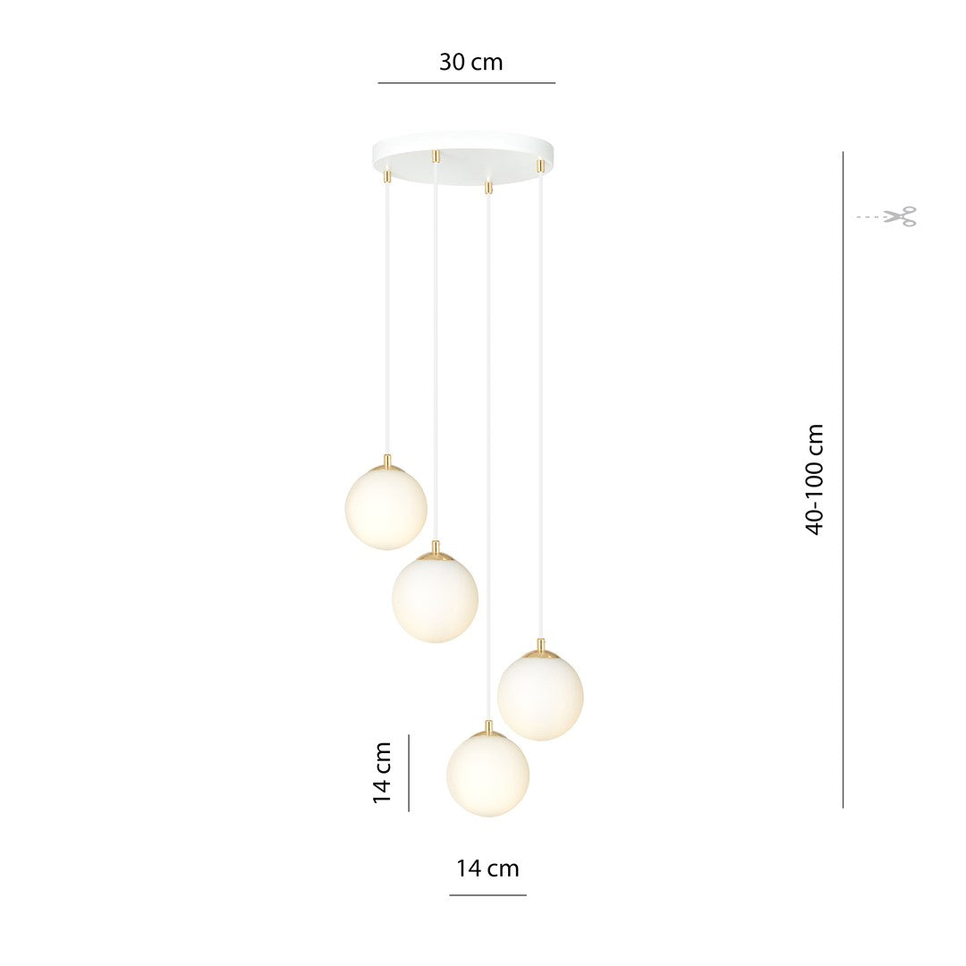 Royal 4 pendant light white