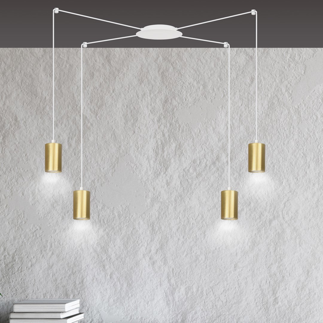 Traker 4 pendant light white/gold