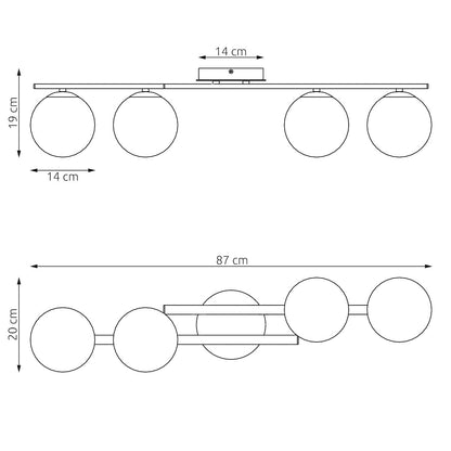 Kairo 4 ceiling lamp mocha/opal