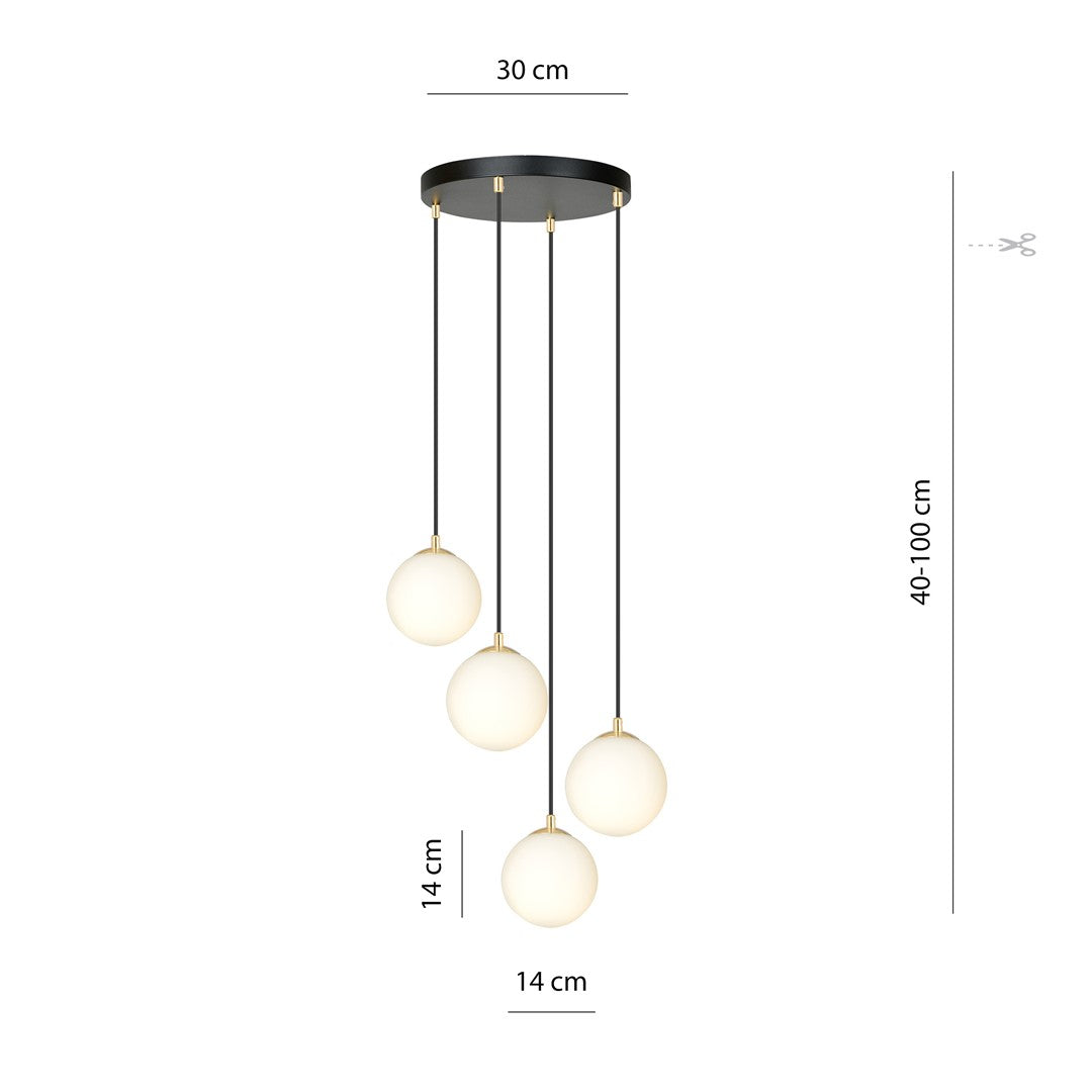 Royal 4 pendant light black