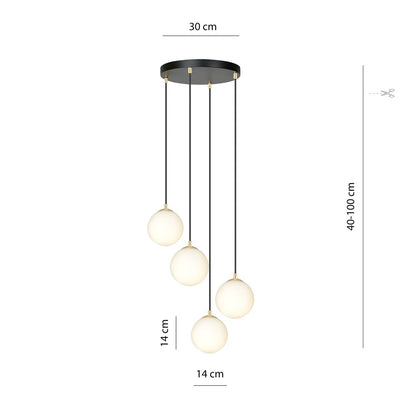 Royal 4 pendant light black