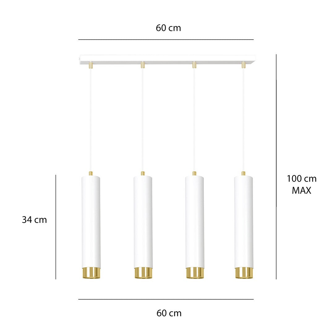 Kibo 4 pendant light white/gold