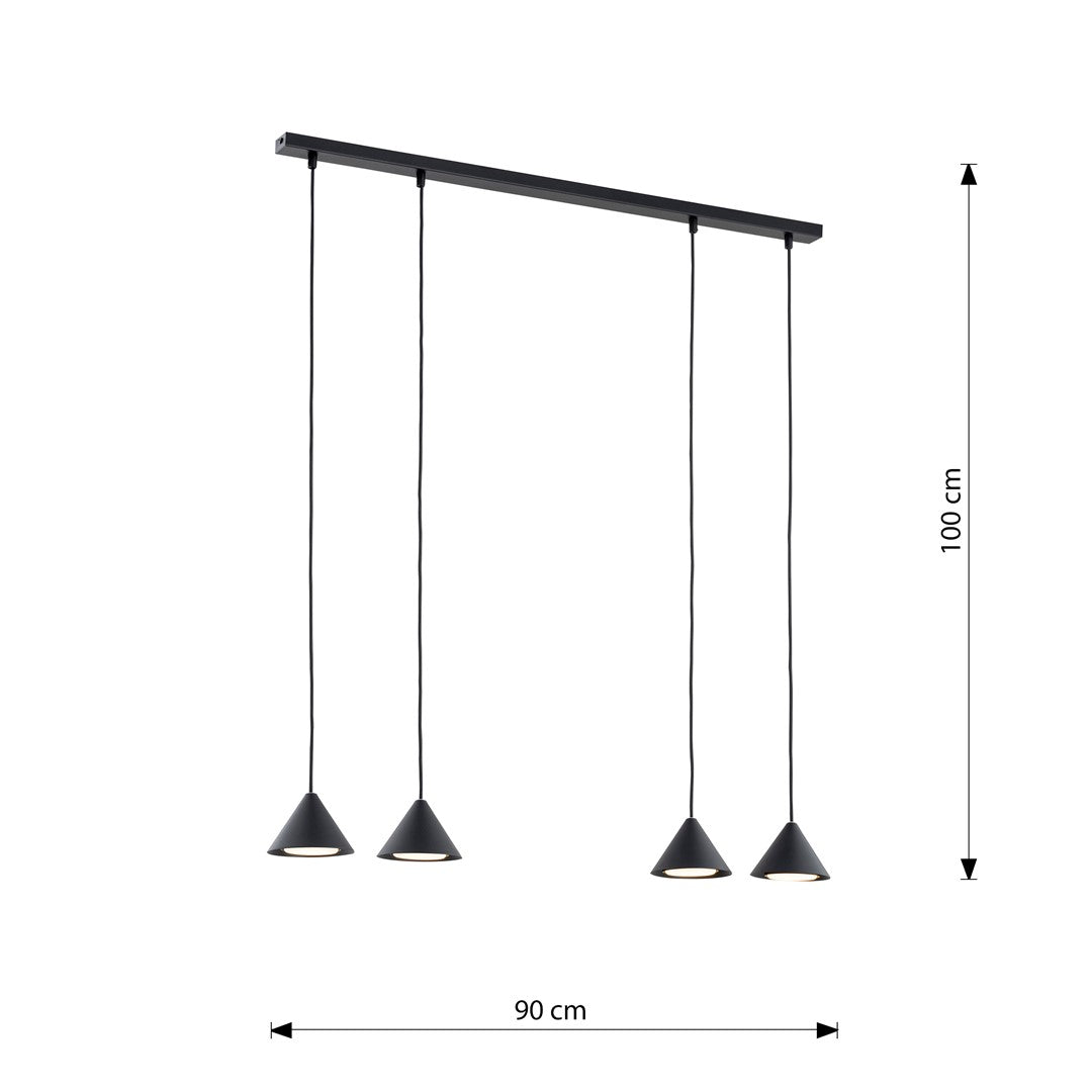 Elit 4 pendant light black