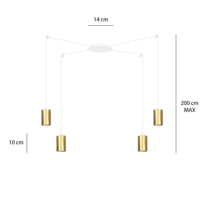 Traker 4 pendant light white/gold