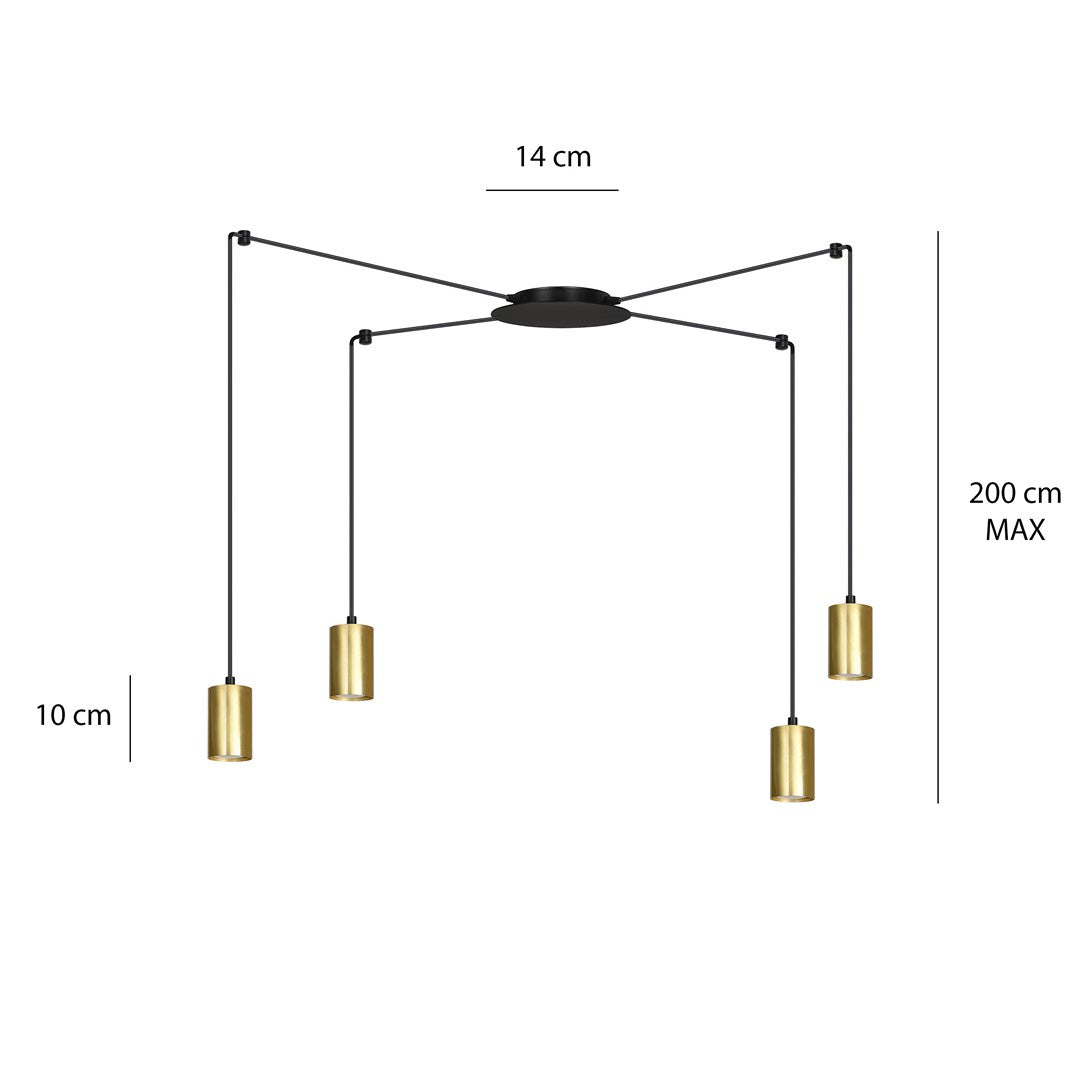 Traker 4 pendant light black/gold