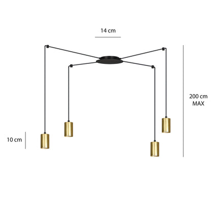 Traker 4 pendant light black/gold
