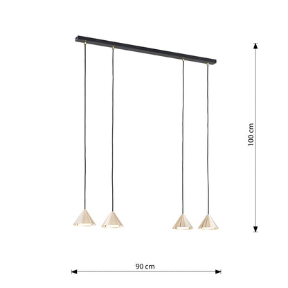 Elit 4 pendant light black/gold